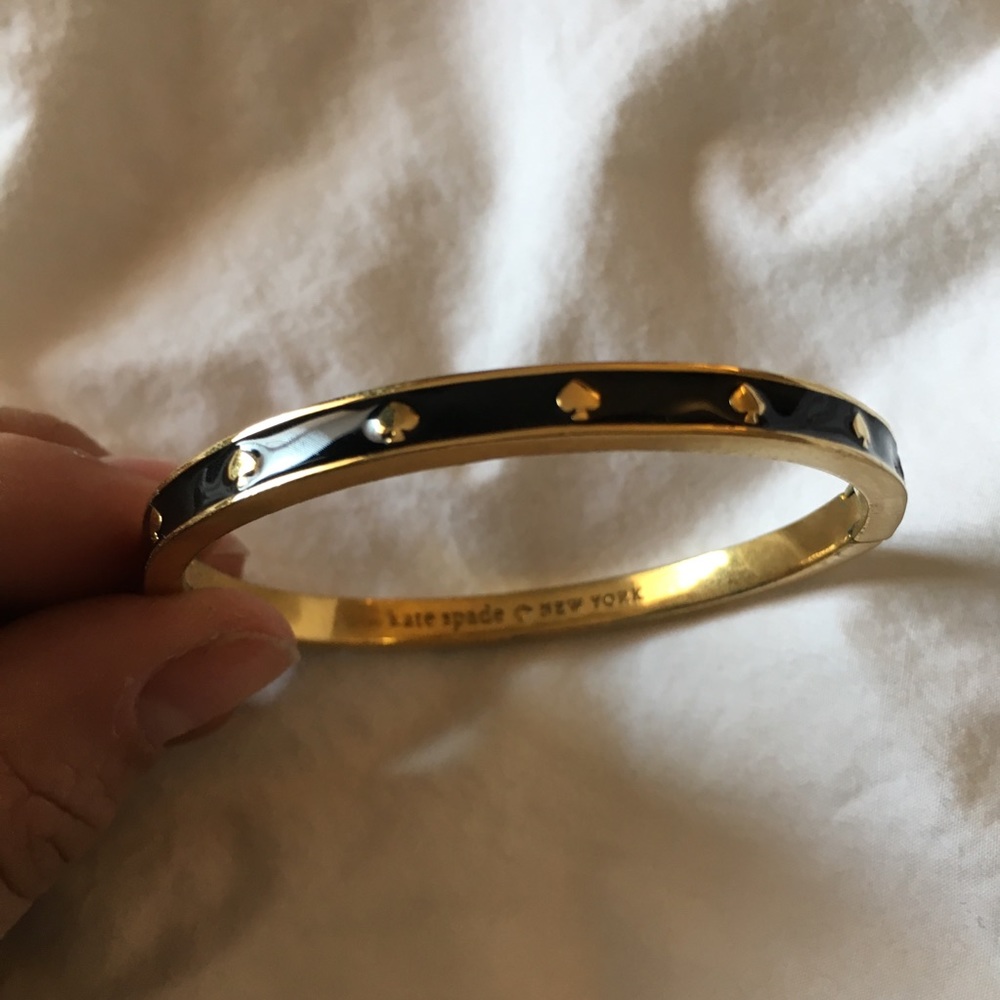 Kate Spade Black Enamel Hinge Bangle